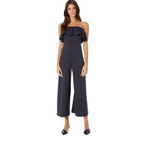 Susana Monaco Strapless Ruffle Jumpsuit Pantsuit